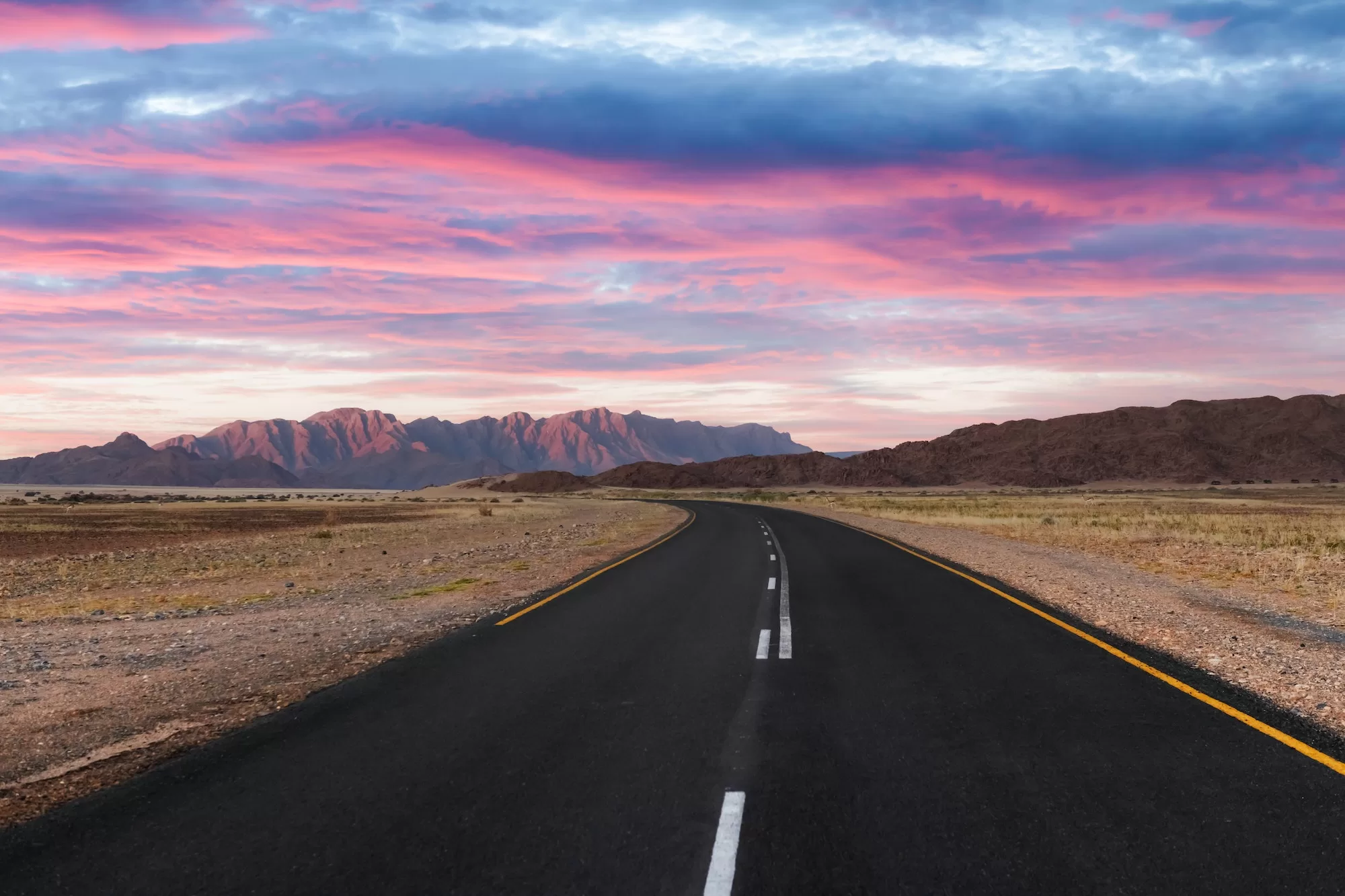 Asphalt road and beautiful landscape with sunset sky | Roads Authority Bursary