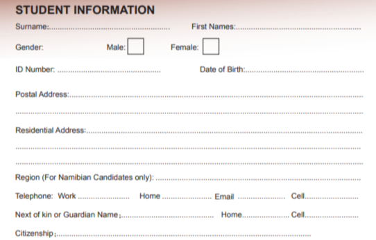 The first section of the Triumphant College application form focuses on gathering essential details about the applicant.