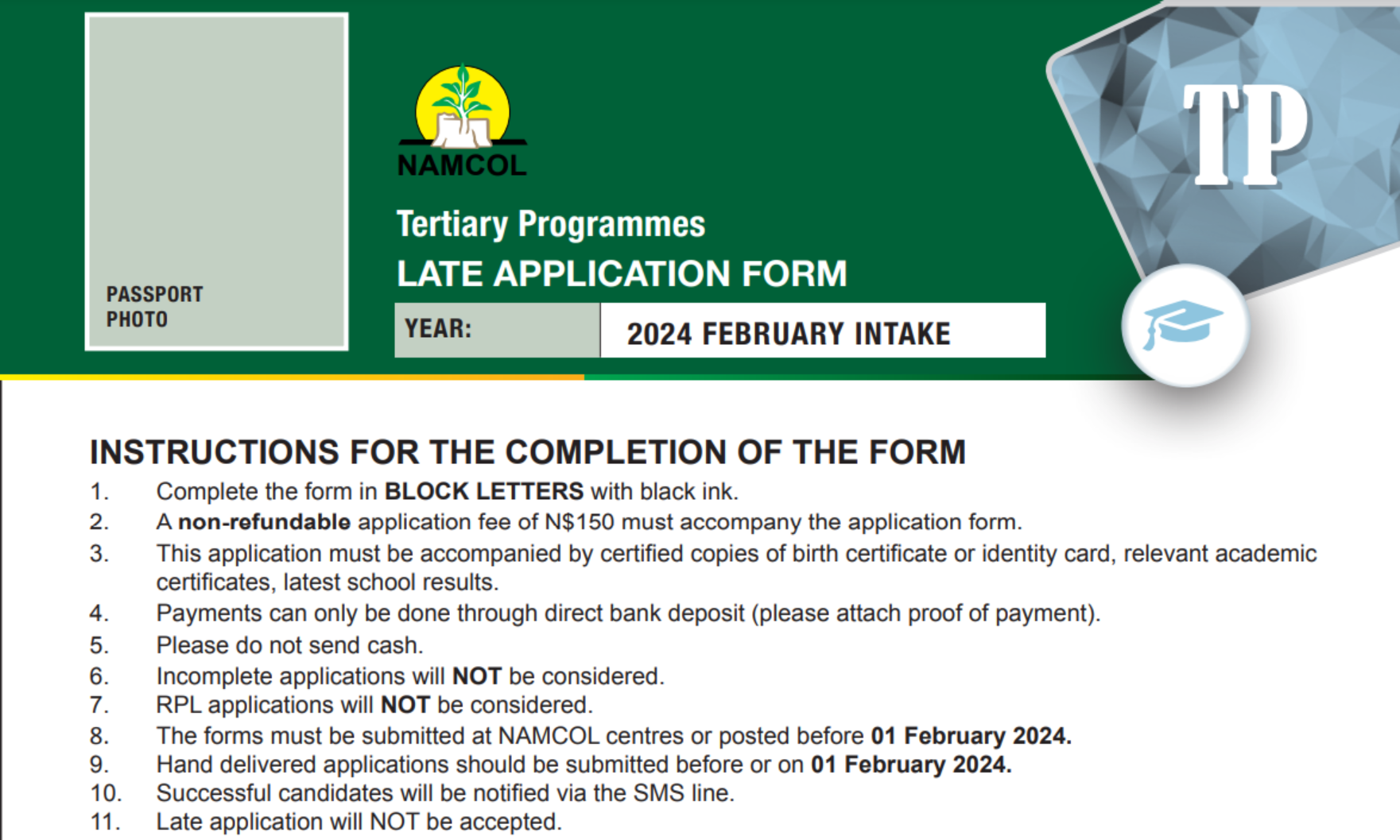Frequently Asked Questions (NAMCOL Application Form 2024) - namcol application form 2024 closing date