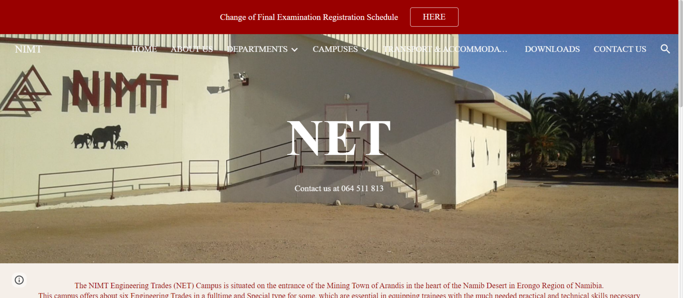 The Namibia Institute of Mining and Technology (NIMT) is a center of excellence in technical education, with NIMT Arandis playing a significant role in developing skilled technicians