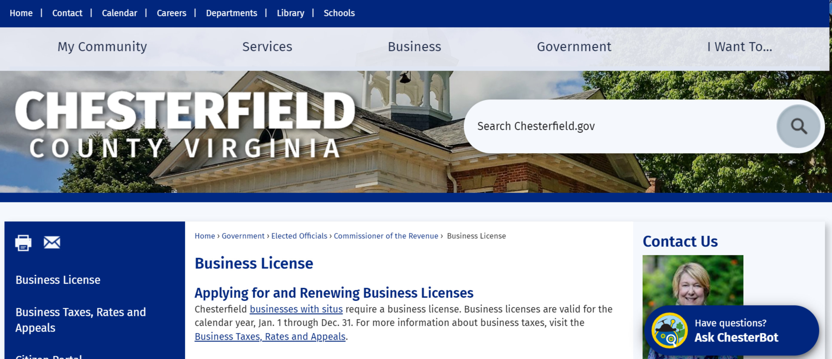 A recurring date to keep in mind is March 1: the deadline for annual Chesterfield County business license renewal.
