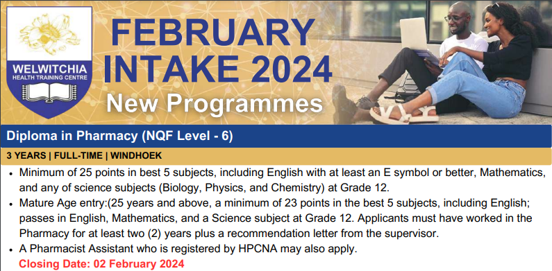 Programs Available for the Welwitchia Health Training Centre February 2024 Intake