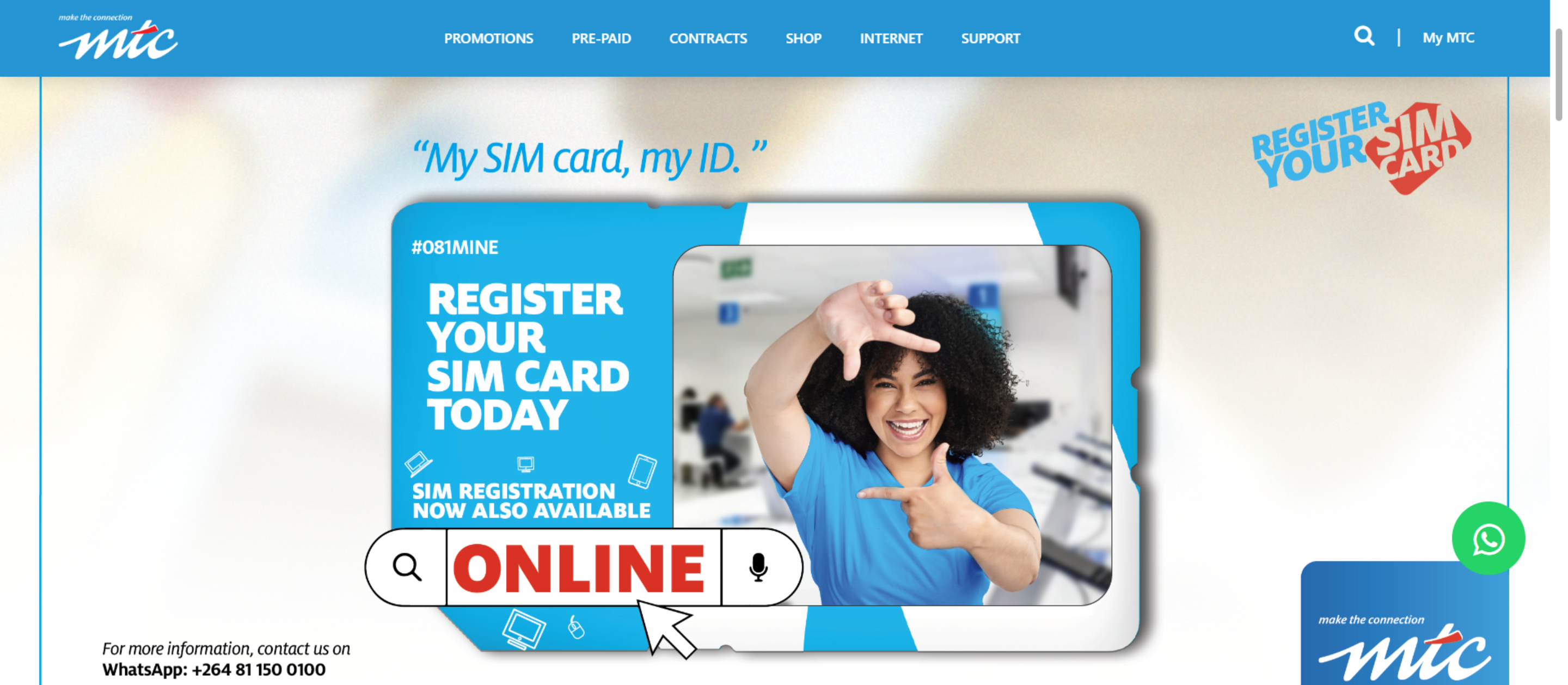 Experience the convenience and security of MTC SIM card registration online Namibia service.