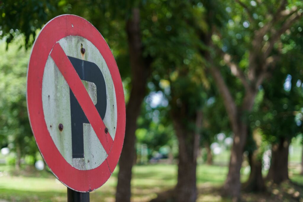 Signs prohibit parking in the park | K53 Prohibition Signs