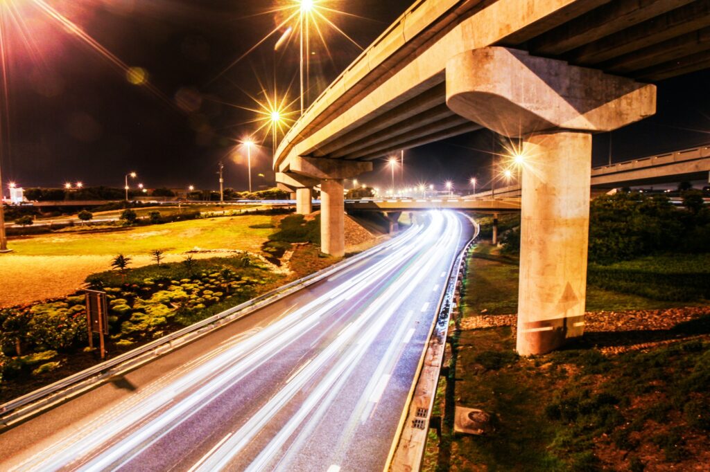 The speed of light. Shot of a traffic on the motorway. Mastering Speed Control for Responsible Driving