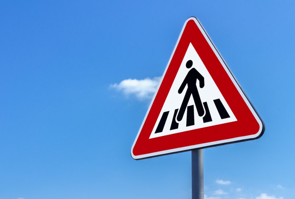 Traffic sign pedestrian crossing | Characteristics of K53 Warning Signs | Pass Your Learners Licence in South Africa